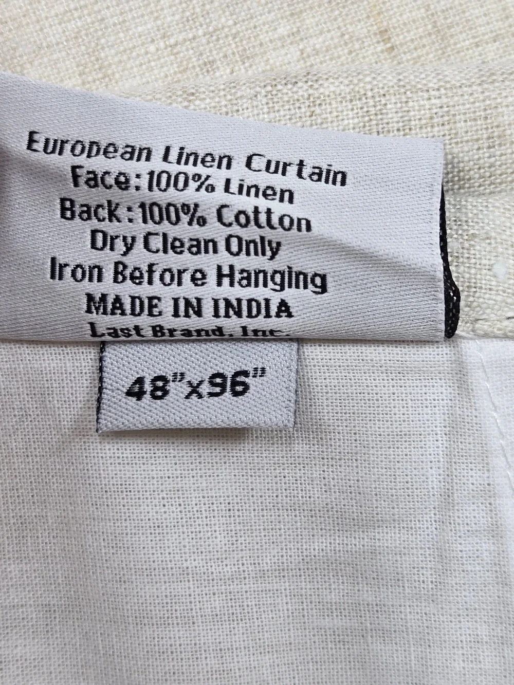 NWT QUINCE Set Of 2 48x96 European Linen Curtains Flax 0013